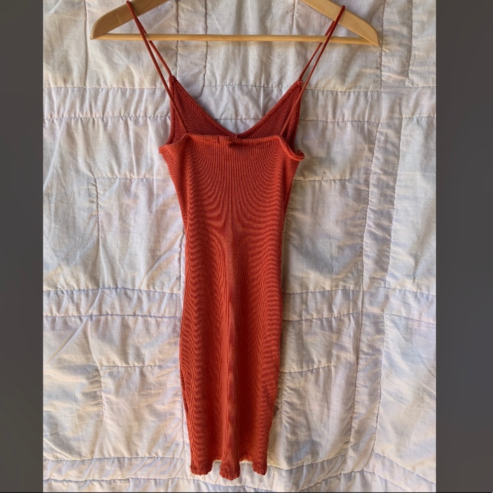 Rusty Orange ๐ Ribbed Dress - Picture 4 of 4